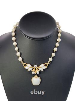 Crown Trifari Pat Pend Necklace Vtg Alfred Philippe Poured Glass 15 Choker 40's