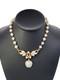 Crown Trifari Pat Pend Necklace Vtg Alfred Philippe Poured Glass 15 Choker 40's