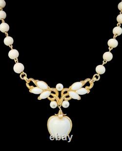 Crown Trifari Pat Pend Necklace Vtg Alfred Philippe Poured Glass 15 Choker 40's