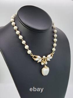 Crown Trifari Pat Pend Necklace Vtg Alfred Philippe Poured Glass 15 Choker 40's