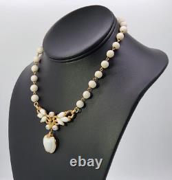 Crown Trifari Pat Pend Necklace Vtg Alfred Philippe Poured Glass 15 Choker 40's