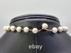 Crown Trifari Pat Pend Necklace Vtg Alfred Philippe Poured Glass 15 Choker 40's