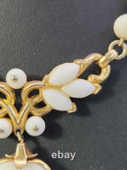 Crown Trifari Pat Pend Necklace Vtg Alfred Philippe Poured Glass 15 Choker 40's
