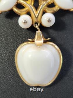 Crown Trifari Pat Pend Necklace Vtg Alfred Philippe Poured Glass 15 Choker 40's