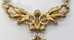Crown Trifari Pat Pend Necklace Vtg Alfred Philippe Poured Glass 15 Choker 40's
