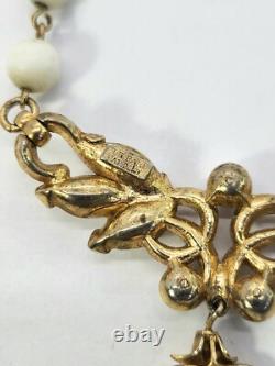 Crown Trifari Pat Pend Necklace Vtg Alfred Philippe Poured Glass 15 Choker 40's