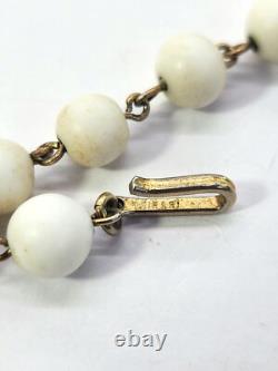 Crown Trifari Pat Pend Necklace Vtg Alfred Philippe Poured Glass 15 Choker 40's