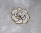Crown Trifari Poured Glass Brooch ALFRED PHILIPPE Milk Glass Camellia Flower Pin