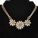 Crown Trifari Poured Milk Glass Daisy Flower Necklace Alfred Philippe VTG 1950s