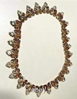 Crown Trifari Queen of Diamonds Sterling Gold Vermeil Alfred Philippe Necklace