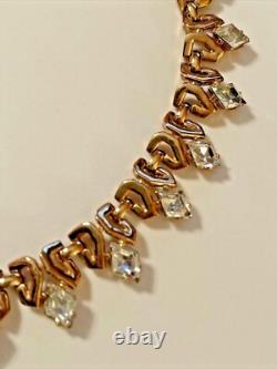 Crown Trifari Queen of Diamonds Sterling Gold Vermeil Alfred Philippe Necklace