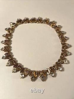 Crown Trifari Queen of Diamonds Sterling Gold Vermeil Alfred Philippe Necklace