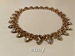 Crown Trifari Queen of Diamonds Sterling Gold Vermeil Alfred Philippe Necklace