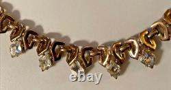 Crown Trifari Queen of Diamonds Sterling Gold Vermeil Alfred Philippe Necklace