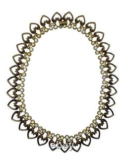 Crown Trifari Queen of Hearts Alfred Philippe gold tone rhinestone necklace 1949