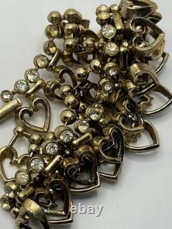 Crown Trifari Queen of Hearts Alfred Philippe gold tone rhinestone necklace 1949