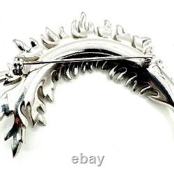 Crown Trifari ROYAL PLUME Feather Brooch RHINESTONE Alfred Philippe Book Piece