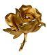 Crown Trifari Rose Brooch 1961 Alfred Phillipe Design Trifanium Gold Tone 2.65