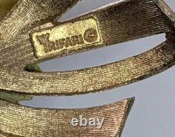 Crown Trifari Signed Yellow Flower Gold Tone Alfred Philippe Brooch Pin