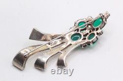 Crown Trifari Sterling Silver Alfred Philippe Spray Poured Glass Pin Brooch