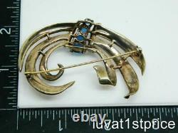 Crown Trifari Sterling vintage Alfred Philippe Vermeil Rhinestone Brooch Pin