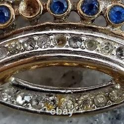 Crown Trifari Vintage Alfred Philippe Gold Plated Green Blue Cabochon AS IS