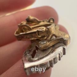 Crown Trifari Vintage Alfred Philippe Red Baguette Clip Earrings Pat Pend