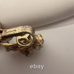 Crown Trifari Vintage Alfred Philippe Red Baguette Clip Earrings Pat Pend