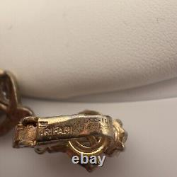 Crown Trifari Vintage Alfred Philippe Red Baguette Clip Earrings Pat Pend