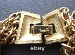 Crown Trifari Waterfall Triple Str Necklace Faux Jade Lucite Goldtone A Philippe Crown Trifari Waterfall Triple Str Necklace Faux Jade Lucite Goldtone A Philippe