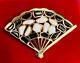 Crown Trifari by Alfred Philippe'Modern Mosaics' Gold Tone Fan Pin Broooch