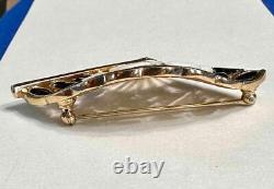 Crown Trifari by Alfred Philippe'Modern Mosaics' Gold Tone Fan Pin Broooch