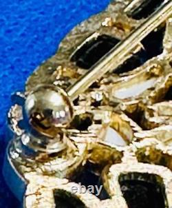 Crown Trifari by Alfred Philippe'Modern Mosaics' Gold Tone Fan Pin Broooch