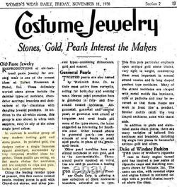 EXTREMELY RARE 1938 TRIFARI Necklace WithLarge Pointy Purple Stone & Fx Turquoise