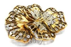 EXTREMELY RARE! TRIFARI Pat. Pend. A. Philipe Rhinestone Lace Pansy Brooch