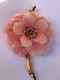 Early Alfred Philippe Vtg. Crown Trifari Pinkish Flower Brooch Textured Branch