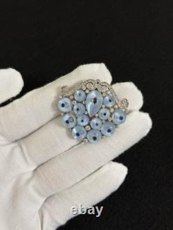 Early Gorgeous Alfred Philippe Trifari Moonstone Glass Clip Brooch