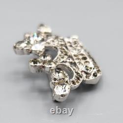 Early Trifari Alfred Philippe Royal Crown Trefoil Crystal Rhodium Plate Brooch
