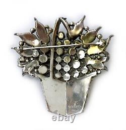 Early Trifari (KTF) Jeweled Flower Basket by Alfred Philippe 1937, Book Pc