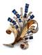 Estate Philippe TRIFARI Sterling Sapphire Rhinestone Burst Spray Fur Clip Pin