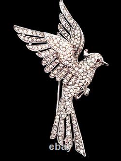 Exquisite Alfred Philippe Crown Trifari Art Deco Bird Figural Fur Pin Brooch