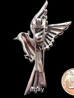 Exquisite Alfred Philippe Crown Trifari Art Deco Bird Figural Fur Pin Brooch
