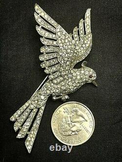 Exquisite Alfred Philippe Crown Trifari Art Deco Bird Figural Fur Pin Brooch