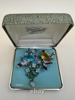 Extremely Rare Trifari Alfred Philippe Book Piece 2 Birds On a Flowering Branch