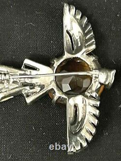 Fabulous Alfred Philippe Crown Trifari Figural Bird Brooch Marked Sterling