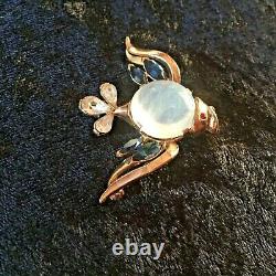 Fabulous Vintage TRIFARI JELLY BELLY BROOCH Fish Pin Alfred Philippe Pat Pend