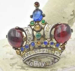 Fine Vintage Sterling Crown Trifari Alfred Philippe Coronation Crown Brooch Pin