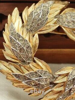 GORGEOUS TRIFARI RHINESTONE ALFRED PHILIPPE DIAMANTE WREATH BROOCH PIN 1960s