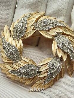 GORGEOUS TRIFARI RHINESTONE ALFRED PHILIPPE DIAMANTE WREATH BROOCH PIN 1960s