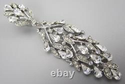Gorgeous Alfred Philippe For Trifari 3 Dangling Clear Rhinestone Earrings